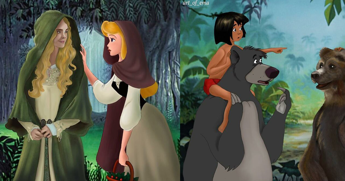 Disney 16 Personnages De Dessins Animés Rencontrent Leurs Versions Ciné