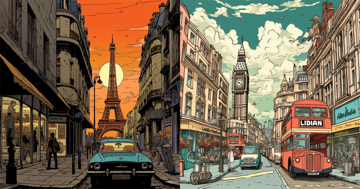 10 villes européennes dans le style comics