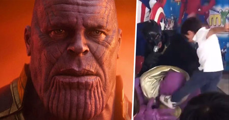 WTF : Thanos violemment attaqué par un groupe d'enfants (vidéo)