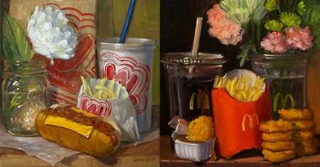 26 menus de fast-food en peinture classique qui ont l'air succulents