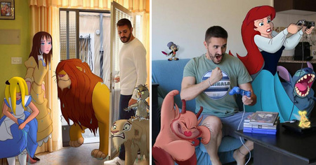 Disney : cet artiste s'imagine rencontrer ses personnages préférés en 36 images (partie 2)