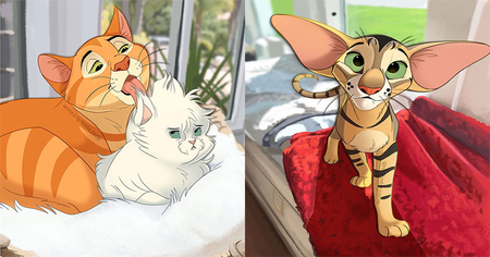 22 animaux de compagnie dessinés façon Disney