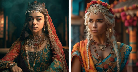  Game of Thrones : Daenerys, Jon Snow imaginés en tenue traditionnelle indienne