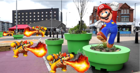 Super Mario : des pots de fleurs géants envahissent leur ville, les habitants sont furieux (vidéo)