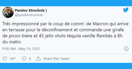 Réouverture des terrasses : les clients pressés et le coup de com' de Macron moqués sur Twitter (28 tweets)