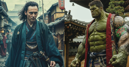 7 personnages Avengers en version samurai