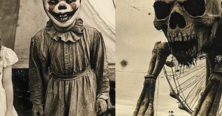 10 photos anciennes d'une fête foraine de l'horreur avec des clowns