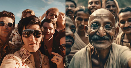 Jésus, Ghandi, César, Bob Marley : 28 selfies de personnes célèbres imaginés par une IA