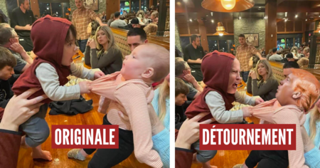 Photoshop Battle : deux bébés se battent au restaurant, les internautes se déchaînent