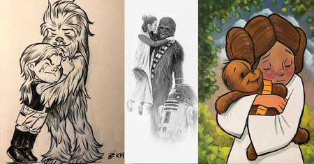 Star Wars : le web rend hommage en dessins à Peter Mayhew, l'interprète de Chewbacca