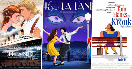 Titanic, La La Land, Forrest Gump : cet artiste réimagine 50 affiches célèbres avec des personnages Disney