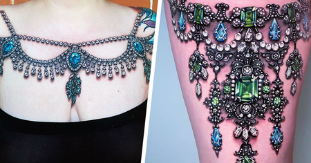 30 tatouages ultra réalistes en forme de bijoux