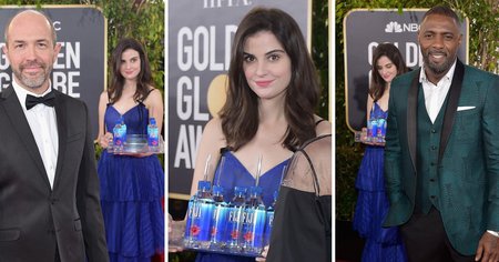 Fiji Water Girl : quand une jeune femme photobombe le photocall des Golden Globes avec un plateau de bouteilles d'eau