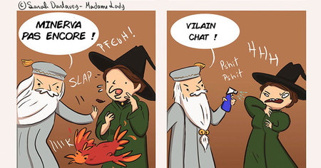 Harry Potter : cette illustratrice dessine la vie cachée du chat du Professeur Mcgonagall (BD)