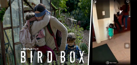 Bird Box Challenge : des internautes tentent de survivre à l'extérieur les yeux bandés, le défi stupide