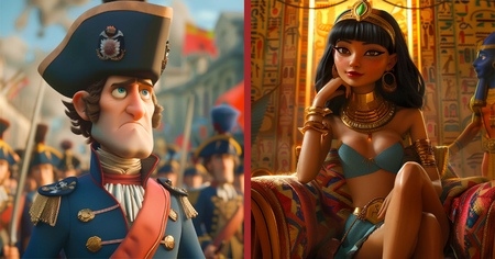 Cléopatre, Napoléon... 10 personnages historiques imaginés dans un film Pixar