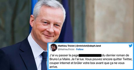 Insolite : Bruno Le Maire publie un roman avec des scènes très explicites et devient la risée de Twitter (20 tweets)