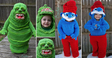 Cette maman réalise de super costumes d'Hallowen au crochet pour ses enfants