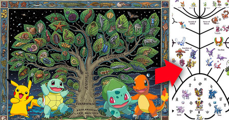 Il imagine l'arbre de classification des 1025 Pokémon, un travail titanesque