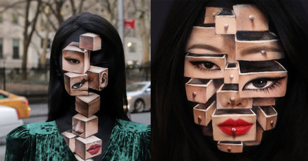 Cette artiste crée des illusions d'optique avec son visage et du maquillage (54 images)