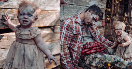 Cette maman a transformé son bébé en zombie pour un shooting photo morbide