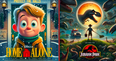 Titanic, Jurassic Park... 12 affiches de films cultes des 90's à la sauce Pixar