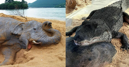 27 sculptures de sable si réalistes qu'elles semblent tout droit sorties d'un documentaire animalier (PARTIE 2)