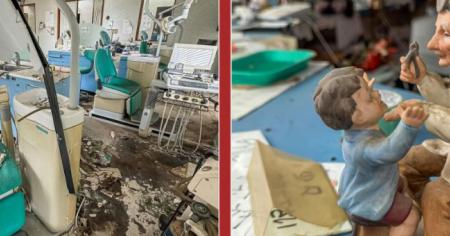15 photos d'un cabinet dentiste abandonné, c'est flippant (et immonde)