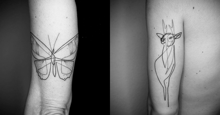 45 tatouages au trait continu qui donnent envie de se faire tatouer