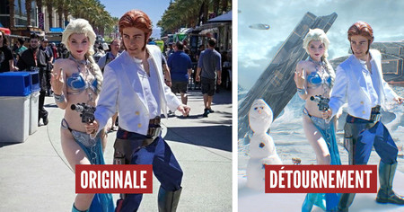 Photoshop Battle : ces cosplays d'Han Solo et d'Elsa esclave déchaînent les internautes