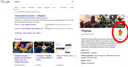 Avengers Endgame : avez-vous vu l'easter egg Thanos intégré dans Google ?