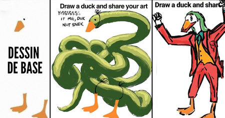 On leur a demandé de dessiner un canard à partir d'une base, et puis ça a dérapé (75 images)