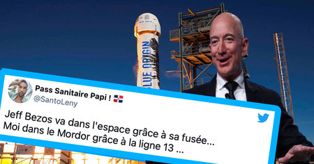 Jeff Bezos s'envoie en l'air avec Blue Origin, les internautes se déchainent (21 tweets)