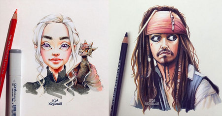 45 caricatures mignonnes de célébrités par Lera Kiryakova