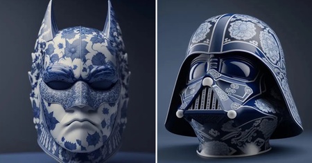 9 casques et masques de la pop culture en version porcelaine