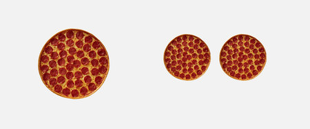 Quelle pizza contient le plus de pizza ? Un diamètre de 46 centimètres ou deux pizzas de 30 centimètres ? Le débat qui donne faim