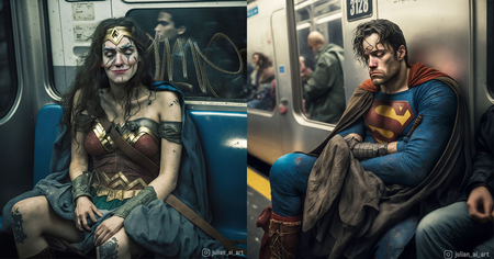 12 personnages de la pop culture mis en scène dans le métro par une IA (Batman, Superman, Harry Potter)