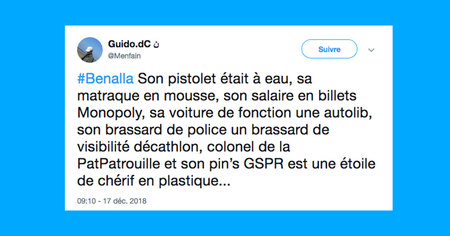 Top tweets pistolet à eau : quand les internautes se moquent d'Alexandre Benalla