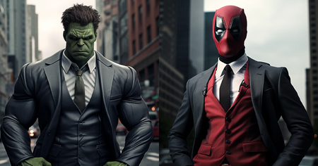 Deadpool, Hulk, Spiderman : 8 super héros en smoking