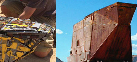 Star Wars : deux fans réalisent le Sandcrawler des Jawa avec 10.000 Lego