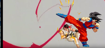 Après avoir perdu contre Superman, Goku se venge sur Street Fighter II