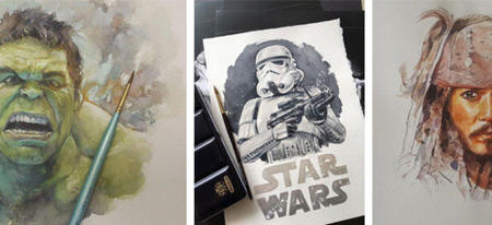 Top 27 des fan arts Geek à l'aquarelle de Leow