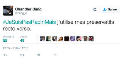 Top 15 des tweets sur le hashtag #JeNeSuisPasRadinMais 