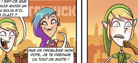 BD : quand Link commande un café chez Starbucks.... 