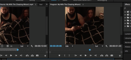 Il donne des cours de montage vidéo avec une vidéo de sa femme qui le trompe