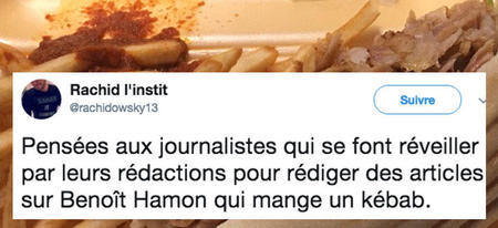 Les meilleurs tweets sur le kebab de Hamon, celui qui a mis le portrait présidentiel au second plan