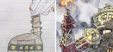 Un artiste transforme les dessins de son fils en incroyables personnages d'animes