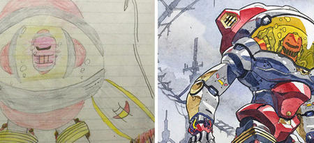 Un père transforme de nouveau les dessins de ses fils en incroyables personnages d'animes