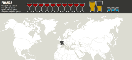 Une carte interactive des pays qui consomment le plus d'alcool