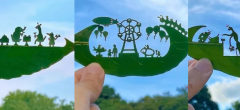 Cet artiste japonais réalise 17 magnifiques scènes sculptées dans des feuilles